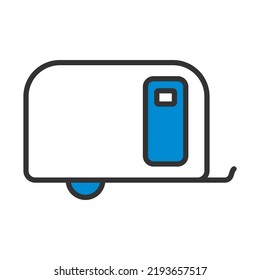 Icon Of Camping Family Caravan Car. Editable Bold Outline With Color Fill Design. Vector Illustration.