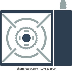 Icon Of Camping Gas Burner Stove. Flat Color Design. Vector Illustration.