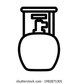 Icon Of Camping Gas Container. Editable Bold Outline Design. Vector Illustration.