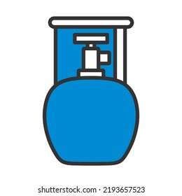 Icon Of Camping Gas Container. Editable Bold Outline With Color Fill Design. Vector Illustration.