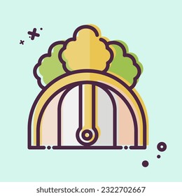 Icon Camping Ground Parking. related to Accommodations symbol. MBE style. simple design editable. simple illustration