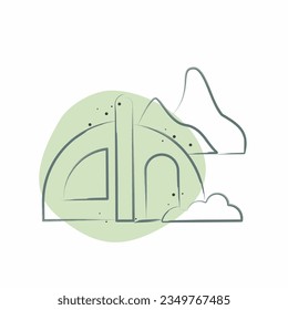 Icon Camping. related to Alaska symbol. Color Spot Style. simple design editable. simple illustration