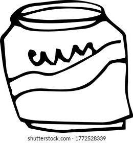 Icon with a can of lemonade. White background. It can be used in the design of cafes, food delivery services, menus, etc