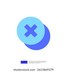 Icon of a Cancel Button in Blue Circle Design for Digital Applications and Web Interfaces
