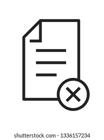 Icon of canceled document. Checklist, file, document. Paperwork concept vector .