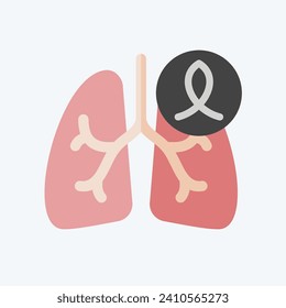 Icon Cancer. related to Respiratory Therapy symbol. flat style. simple design editable. simple illustration
