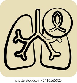 Icon Cancer. related to Respiratory Therapy symbol. hand drawn style. simple design editable. simple illustration