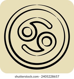 Icon Cancer Sign. related to Horoscope symbol. hand drawn style. simple design editable. simple illustration