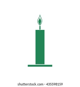 Icon of candle.
Burning candle . Vector.