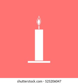 Icon of candle.
Burning candle . Vector.