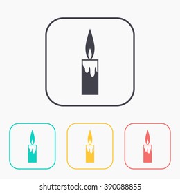 icon of candle color set