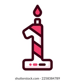 Icon candle illustration can be used for web app info graphic etc