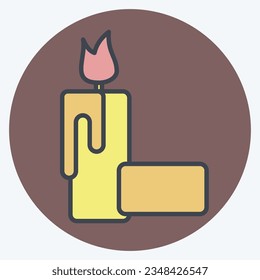 Icon Candle. related to Apiary symbol. color mate style. simple design editable. simple illustration
