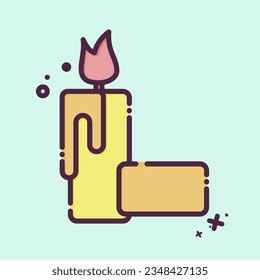 Icon Candle. related to Apiary symbol. MBE style. simple design editable. simple illustration