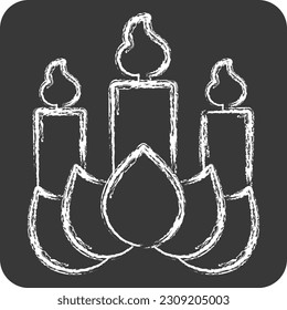 Icon Candle. related to Chinese New Year symbol. chalk Style. simple design editable