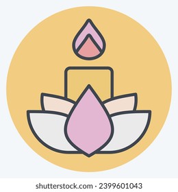 Icon Candle. related to Chinese New Year symbol. color mate style. simple design editable. simple illustration