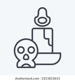 Icon Candle. related to Halloween symbol. line style. simple design editable. simple illustration