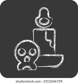 Icon Candle. related to Halloween symbol. chalk Style. simple design editable. simple illustration