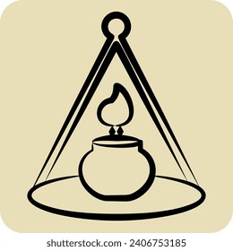 Icon Candle. related to Home Decoration symbol. hand drawn style. simple design editable. simple illustration