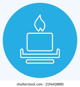 Icon Candle. suitable for House symbol. blue eyes style. simple design editable. design template vector. simple illustration