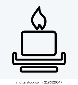 Icon Candle. suitable for House symbol. line style. simple design editable. design template vector. simple illustration