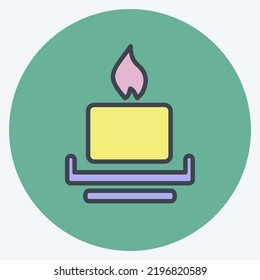 Icon Candle. suitable for House symbol. color mate style. simple design editable. design template vector. simple illustration