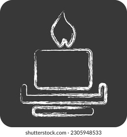 Icon Candle. suitable for House symbol. chalk Style. simple design editable. design template vector