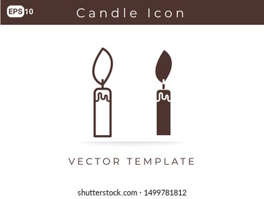Icon Candle For Website, Infographic Element. Vector Illustration