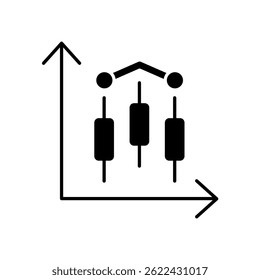 Icon a candlestick chart, isolated against a clean background.