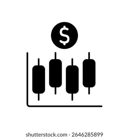 Icon a candlestick chart, isolated against a clean background.