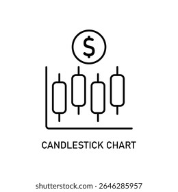 Icon a candlestick chart, isolated against a clean background.