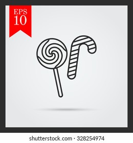 Icon of candy cane and lollipop