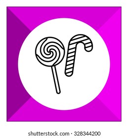 Icon of candy cane and lollipop