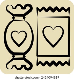 Icon Candy. related to Fast Food symbol. hand drawn style. simple design editable. simple illustration