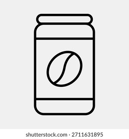 Icono de café enlatado. Elementos de cafetería. Icono en estilo de línea.