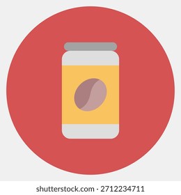 Ícone de café enlatado. Elementos de cafeteria. Ícone no estilo de combinação de cores.