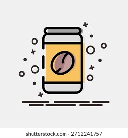 Ícone de café enlatado. Elementos de cafeteria. Ícone no estilo MBE.