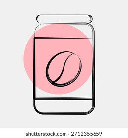 Icon canned coffee. Coffee shop elements. Icon in color spot style.