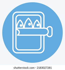 Icon Canned. suitable for Meat. blue eyes style. simple design editable. design template vector. simple illustration