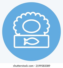Icon Canned. suitable for seafood symbol. blue eyes style. simple design editable. design template vector. simple illustration