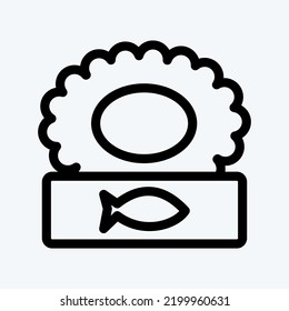 Icon Canned. suitable for seafood symbol. line style. simple design editable. design template vector. simple illustration