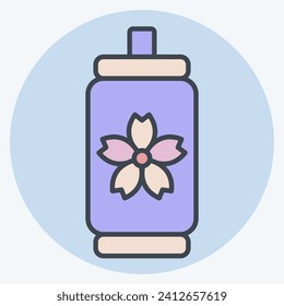 Icon Canned Water. related to Sakura Festival symbol. color mate style. simple design editable. simple illustration