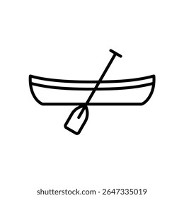 Icon of a canoe or boat for sports with oars