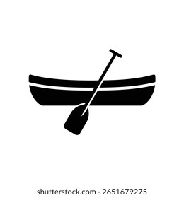 Ícone de uma canoa ou barco para esportes com remos