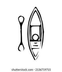 Icon canoe drawn style vector