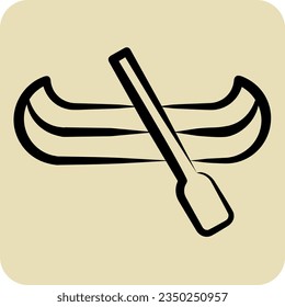 Icon Canoe. related to American Indigenous symbol. hand drawn style. simple design editable. simple illustration