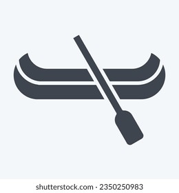 Icon Canoe. related to American Indigenous symbol. glyph style. simple design editable. simple illustration