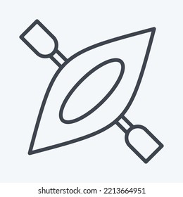 Icon Canoe. suitable for Summer symbol. line style. simple design editable. design template vector. simple illustration