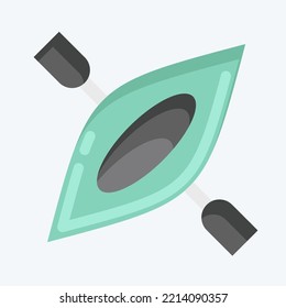 Icon Canoe. suitable for Summer symbol. flat style. simple design editable. design template vector. simple illustration