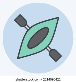 Icon Canoe. suitable for Summer symbol. color mate style. simple design editable. design template vector. simple illustration